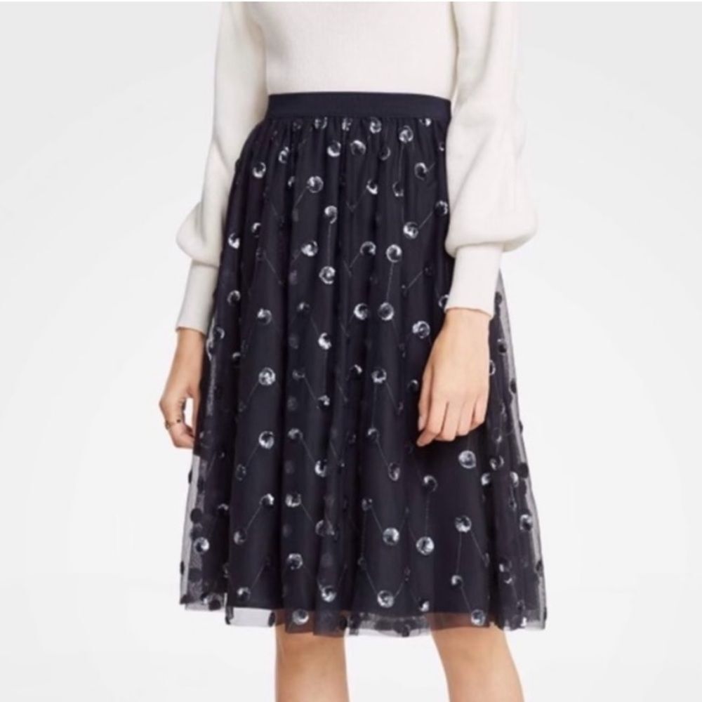 NWT‎ Ann Taylor sequin tulle skirt womens size M